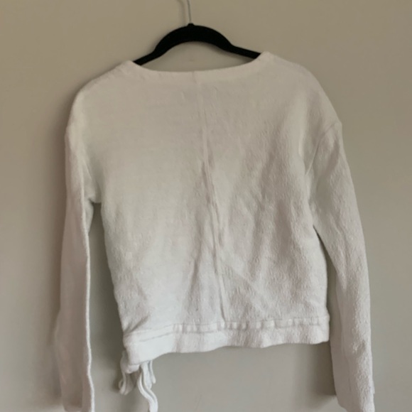 Madewell Texture & Thread White Wrap Tie Top - Picture 8 of 9